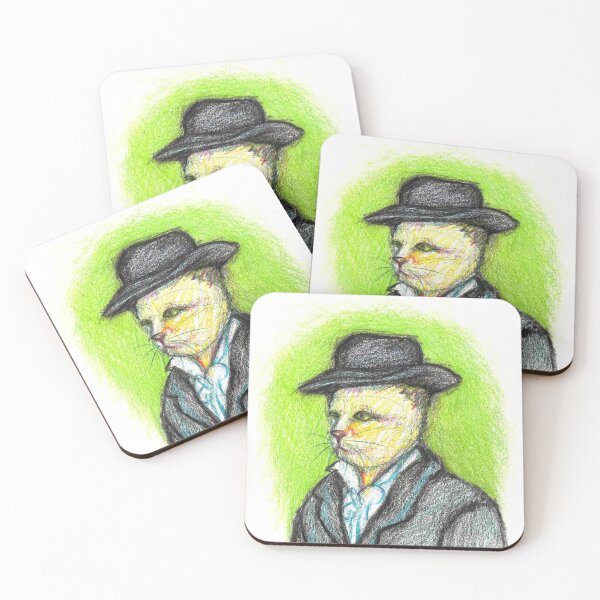Item preview, Cat artwork inspired by Portrait of Armand Roulin by Van gogh designed and sold by DipakSonarArt.