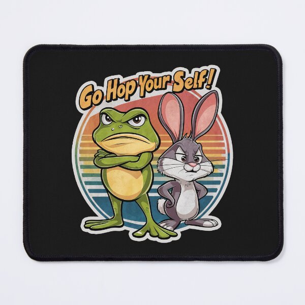 Item preview, Vintage ''Go Hop Your Self '' Funny Kawaii Bunny  and Frog  T-Shirt designed and sold by Witty Shirts.