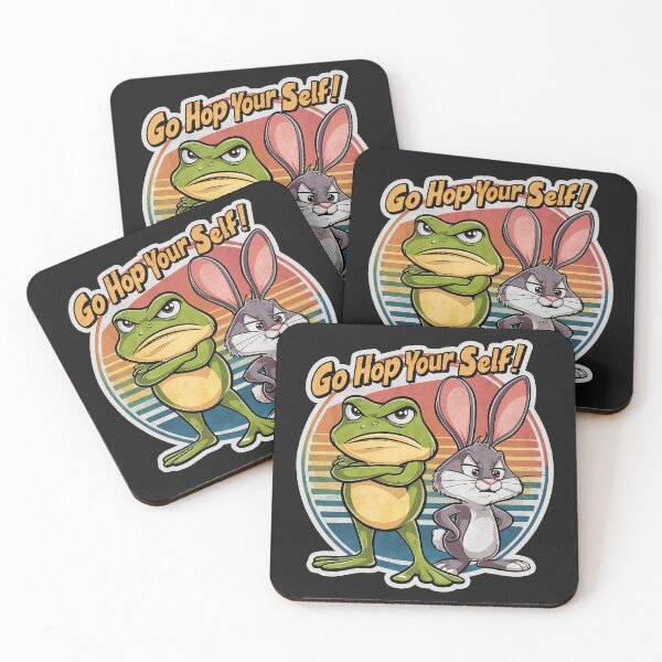 Item preview, Vintage ''Go Hop Your Self '' Funny Kawaii Bunny  and Frog  T-Shirt designed and sold by Witty Shirts.