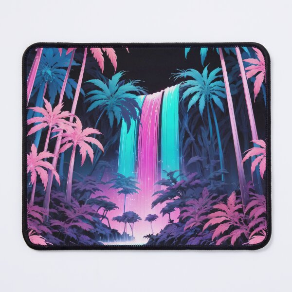 Item preview, Neon Jungle Waterfall: 80s Electric Paradise designed and sold by Slick-Waffles.