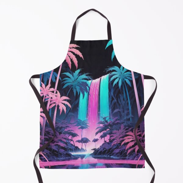 Item preview, Neon Jungle Waterfall: 80s Electric Paradise designed and sold by Slick-Waffles.