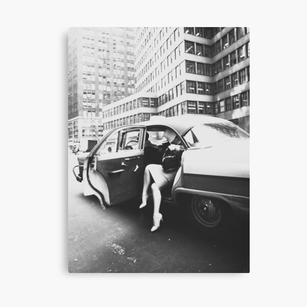 Item preview, Yellow taxi, vintage New York street scene black and white photograph designed and sold by Jéanpaul  Ferro.