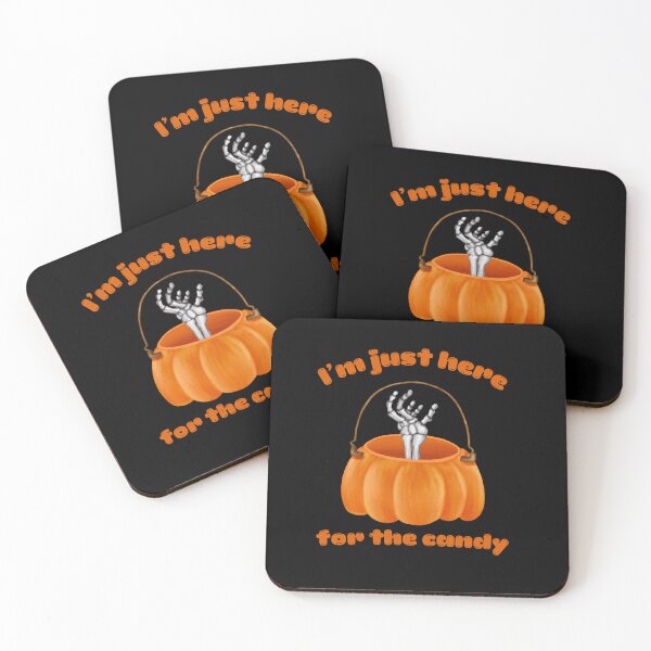 Item preview,  Im just here for the candy, skeleton, pumpkin designed and sold by EULALIA Twarog.
