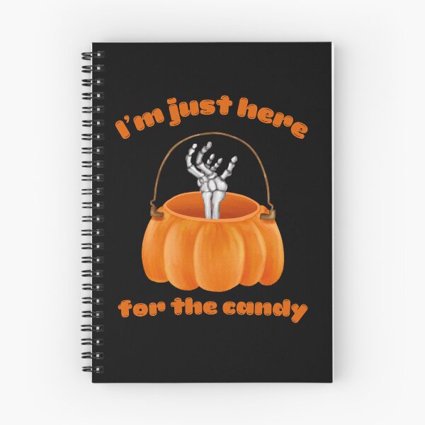 Item preview,  Im just here for the candy, skeleton, pumpkin designed and sold by EULALIA Twarog.