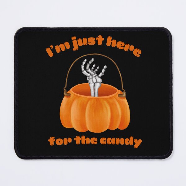 Item preview,  Im just here for the candy, skeleton, pumpkin designed and sold by EULALIA Twarog.