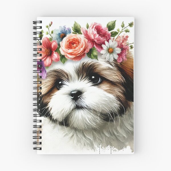Item preview, Adorable Shih Tzu puppy with colorful flower crown designed and sold by toypoodlemom.