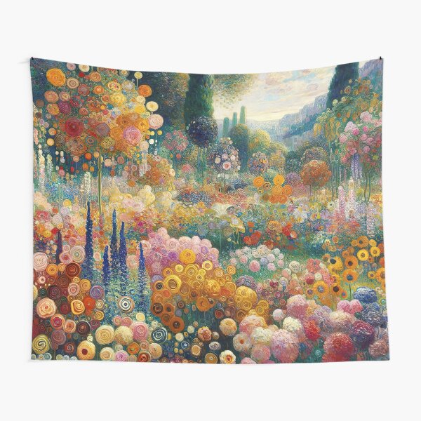 Aperçu de l'œuvre Jardin de fleurs Gustav Klimt créée et vendue par maniacfitness.