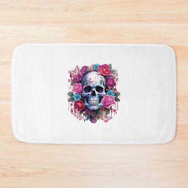 Item preview, Fantasy skull with flowers and butterflies designed and sold by LoneAngel.