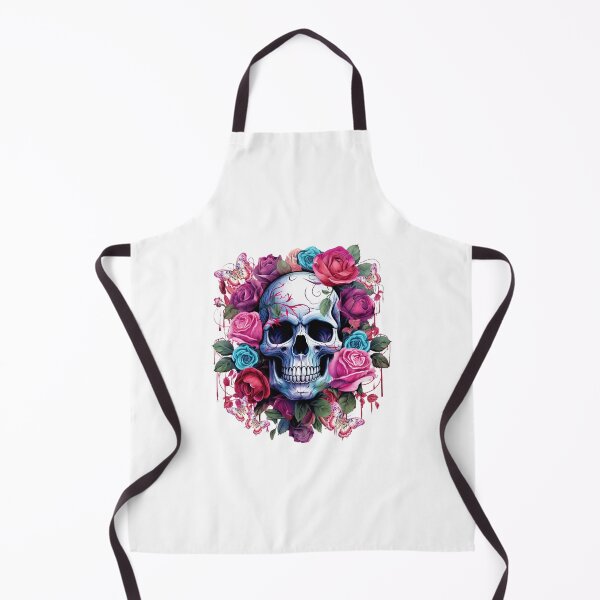 Item preview, Fantasy skull with flowers and butterflies designed and sold by LoneAngel.