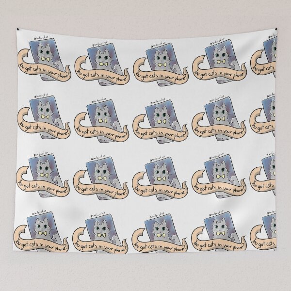 Item preview, cats in phone designed and sold by bunnyghoulinc.