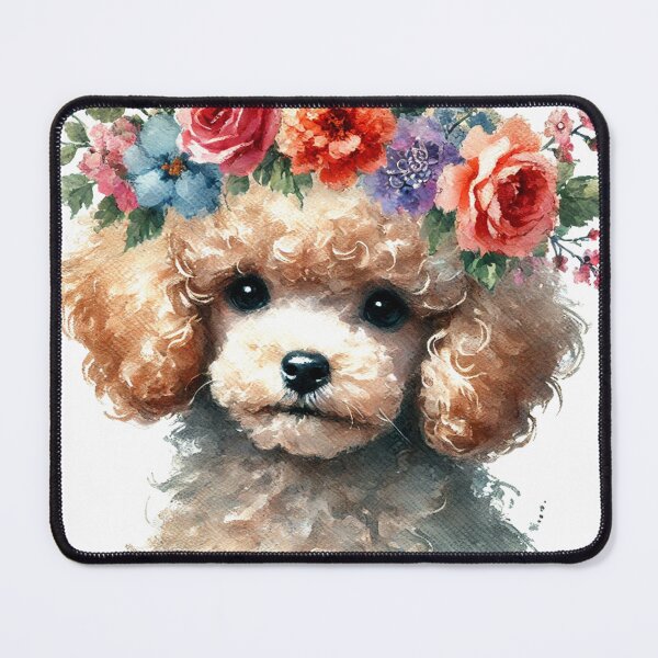 Item preview, Adorable Toy Poodle puppy with colorful flower crown designed and sold by toypoodlemom.
