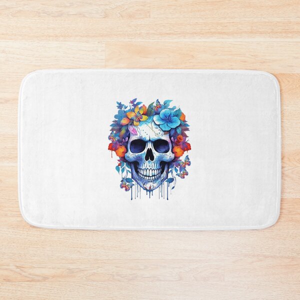 Item preview, Magical skull with flowers and fantasy butterflies designed and sold by LoneAngel.
