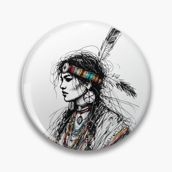 Item preview, Herencia tribal-Mujer sioux designed and sold by Blink Art Studio.