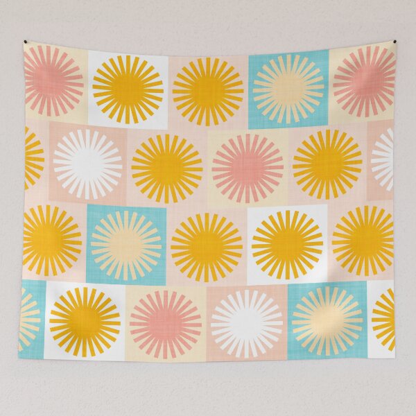 Item preview, Sunny Retro Chequered Plaid pattern in warm pastels designed and sold by Dominiquevari.