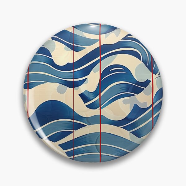 Item preview, Japanese Waves with red line designed and sold by Meeheemaha.