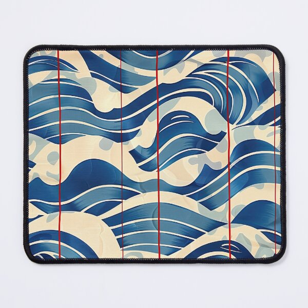 Item preview, Japanese Waves with red line designed and sold by Meeheemaha.