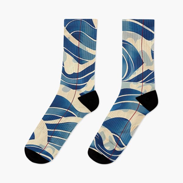 Item preview, Japanese Waves with red line designed and sold by Meeheemaha.