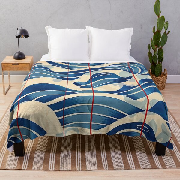 Item preview, Japanese Waves with red line designed and sold by Meeheemaha.