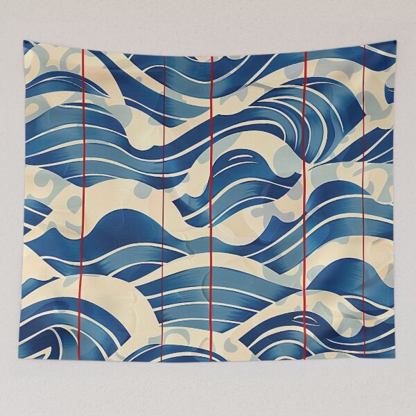 Item preview, Japanese Waves with red line designed and sold by Meeheemaha.