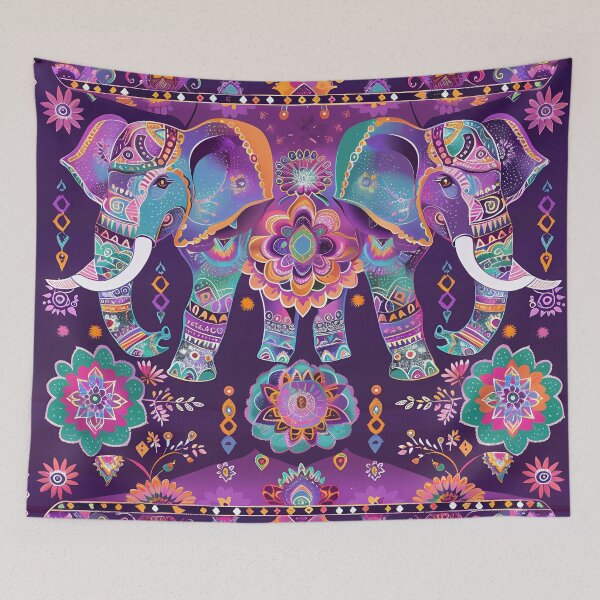 Item preview, "Elephant Elegance: A Tapestry of Trunks" designed and sold by Art-Vortex-fr.