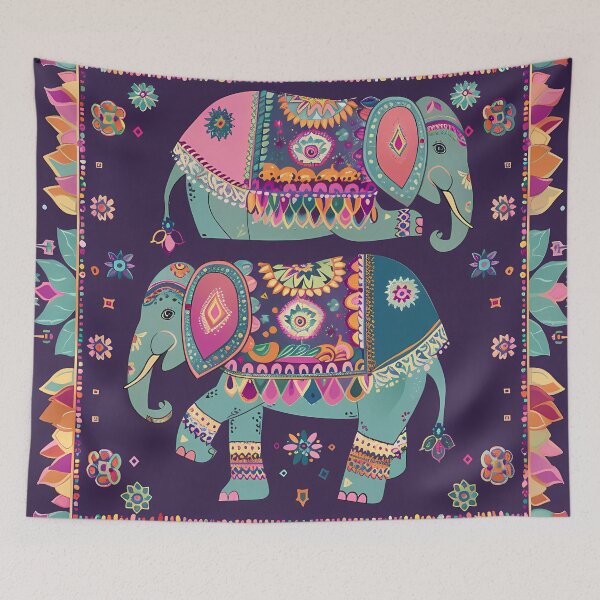 Item preview, "Elephant Elegance: A Tapestry of Trunks" designed and sold by Art-Vortex-fr.