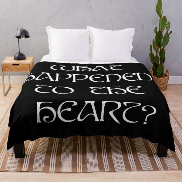 Item preview, AURORA What Happened To The Heart ? - white text black background designed and sold by incloudines.