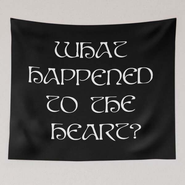 Item preview, AURORA What Happened To The Heart ? - white text black background designed and sold by incloudines.