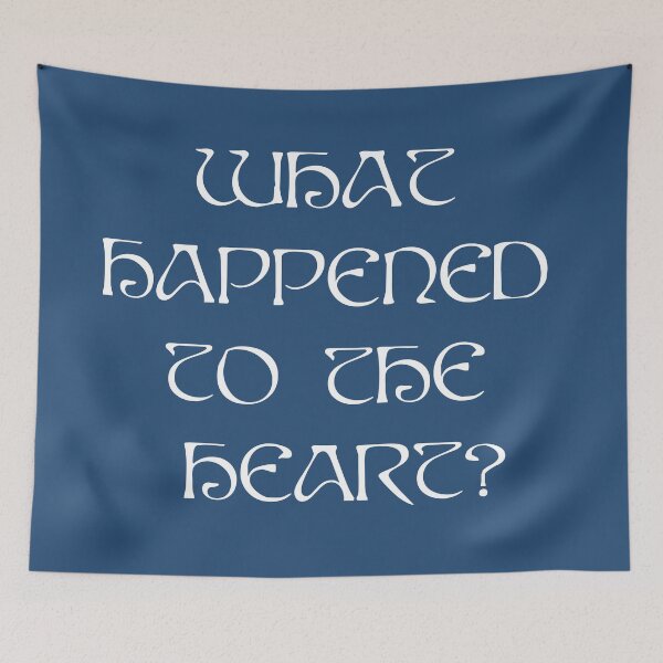 Item preview, AURORA What Happened To The Heart ? - white text blue background designed and sold by incloudines.