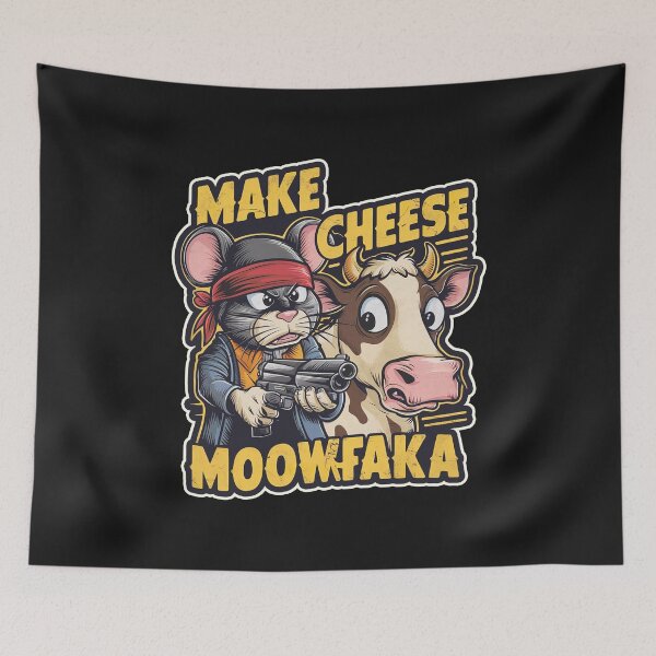 Item preview, Camiseta divertida con diseño de ratón y vaca "Make Cheese Moowfaka" designed and sold by Witty Shirts.