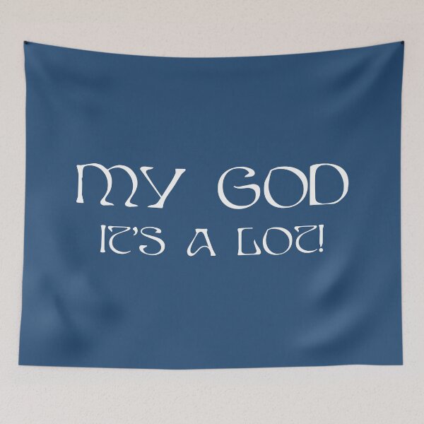 Item preview, AURORA My God It's A Lot - white text straight blue background designed and sold by incloudines.