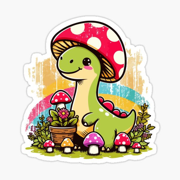 Artikel-Vorschau von Kawaii Dinosaurier Brontosaurus Einfacher Pilzhut 8, designt und verkauft von TomFrontierArt.