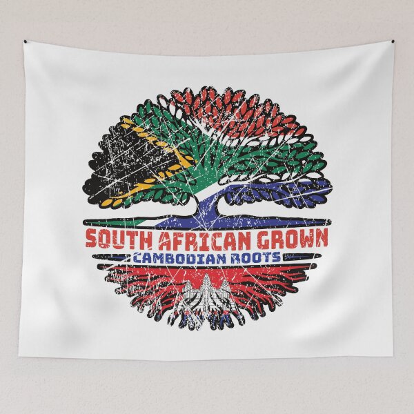 Item preview, Cambodian Cambodia South African South Africa Tree Roots Flag designed and sold by FlagX.