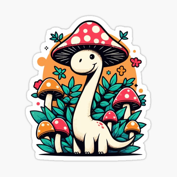 Artikel-Vorschau von Kawaii Dinosaurier Brontosaurus Einfacher Pilzhut 10, designt und verkauft von TomFrontierArt.