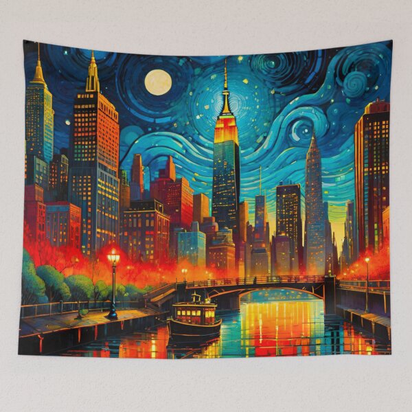 Item preview, Beautiful Coloured New York Skyline designed and sold by GrizzlyCollective.