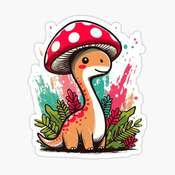 Artikel-Vorschau von Kawaii Dinosaurier Brontosaurus Einfacher Pilzhut 12, designt und verkauft von TomFrontierArt.