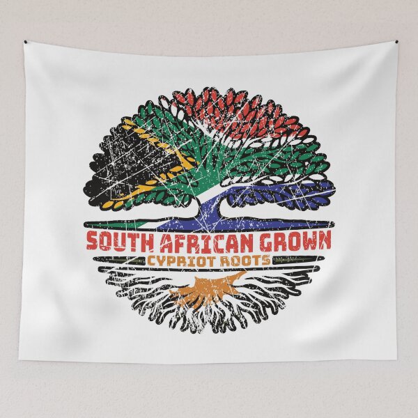 Item preview, Cyprus Cypriot Cypriote South African South Africa Tree Roots Flag designed and sold by FlagX.