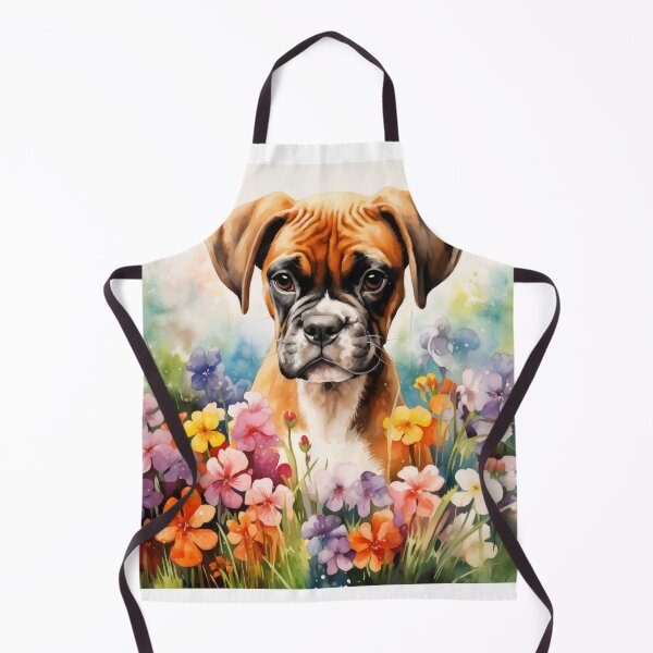 Item preview, Boxer Puppy with Flowers designed and sold by Samuelsboro.