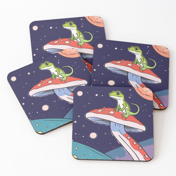 Item preview, A lizard on a mushroom in space designed and sold by quasartphil.