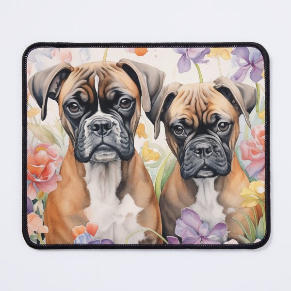 Item preview, Boxer Puppies with Flowers designed and sold by Samuelsboro.