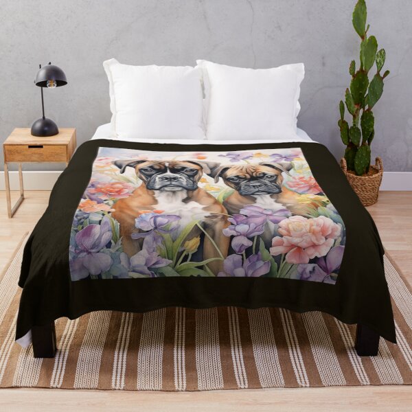 Item preview, Boxer Puppies with Flowers designed and sold by Samuelsboro.