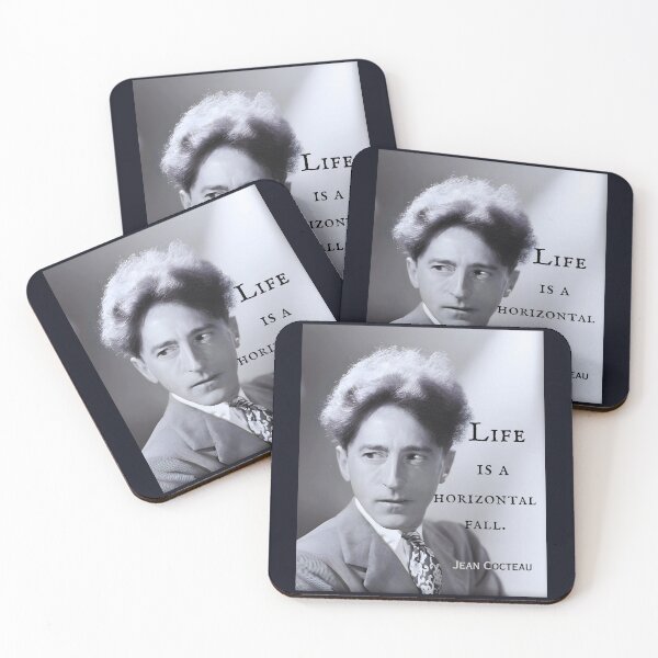 Item preview, Jean Cocteau quote: LIFE IS A HORIZONTAL FALL designed and sold by artbleed.
