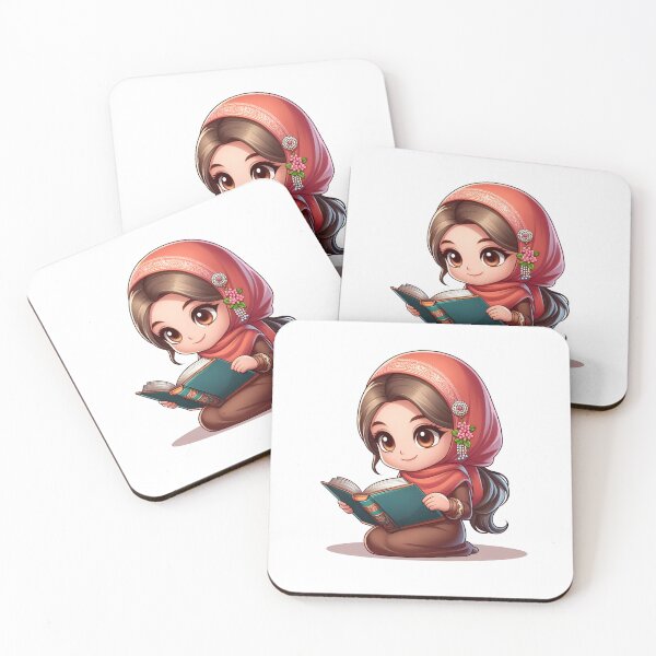Item preview, A young woman, wearing a hijab, reads the scriptures attentively. designed and sold by daruneenok.