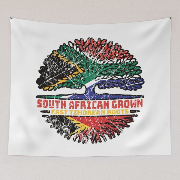 Item preview, East Timor East Timorean South African South Africa Tree Roots Flag designed and sold by FlagX.