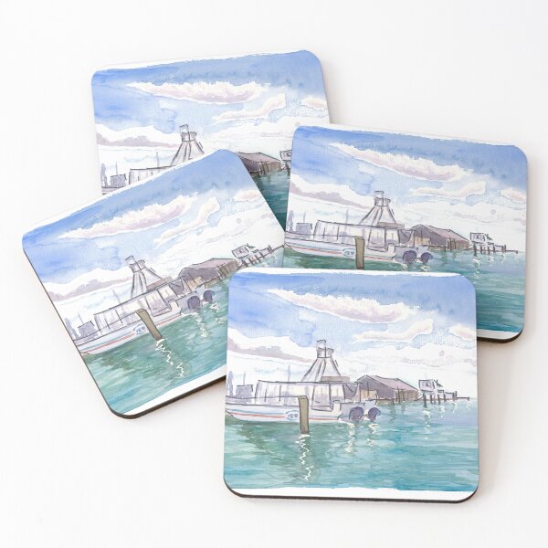 Item preview, Key West Florida Marina with Excursion Boats designed and sold by artshop77.