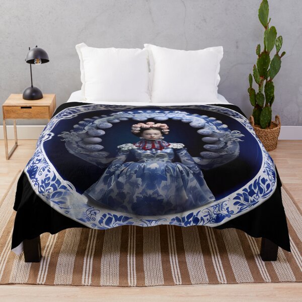 Item preview, “Timeless Elegance: Porcelain Lady and Blue Dress” designed and sold by Art-Vortex-fr.