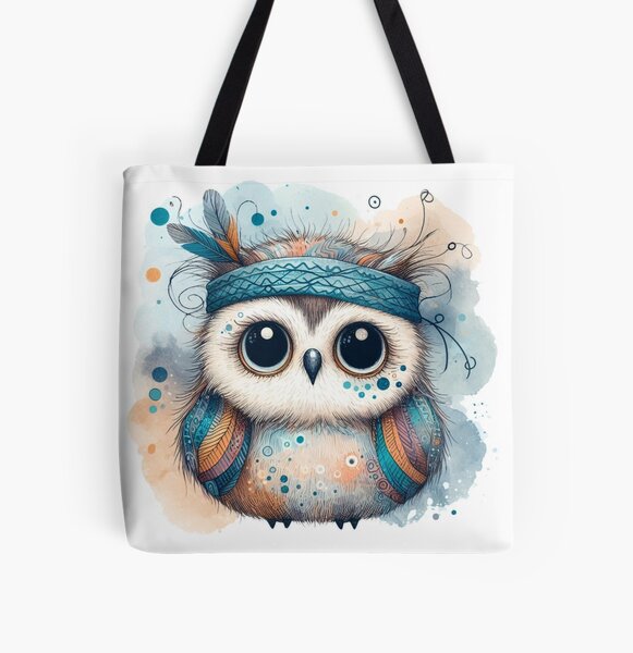 Vista previa del artículo con la obra «Búho - Búho Hippie», diseñado y vendido por DrawingIBird.