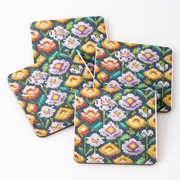 Item preview, pixel flower pattern 2 designed and sold by ilomuilo.