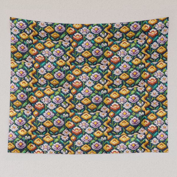 Item preview, pixel flower pattern 2 designed and sold by ilomuilo.