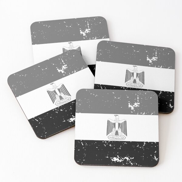 Item preview, Bandera nacional de Egipto en blanco y negro designed and sold by Starstacks.