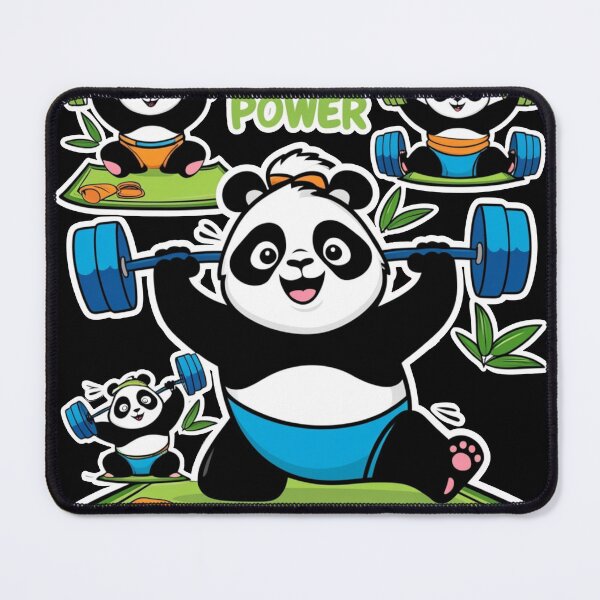 Item preview, Panda Power Workout – Cute Fitness Panda Lifting Weights designed and sold by Kashear.